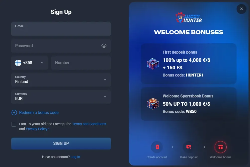 Rejestracja w LuckyHunter Casino — Szybkie Zakładanie Konta